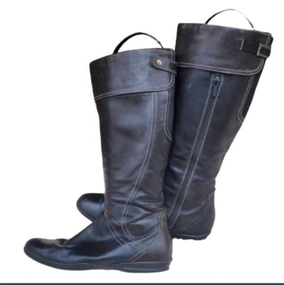 Geox soft leather Knee High zip‎ boots 38/8 - Picture 1 of 8